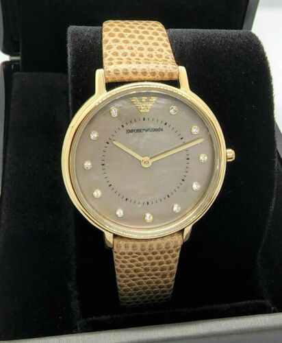 Emporio Armani Kappa Quartz Silver Dial Beige Leather Strap Watch For Women - AR11042 Buy Now By Emporio Armani