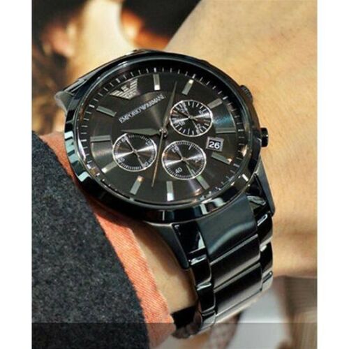 Emporio Armani Classic Chronograph Black Dial Black Stainless Steel Strap Watch For Men - AR2453 Buy Now By Emporio Armani