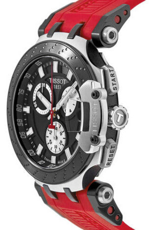 Tissot T Race Chronograph Black Dial Red Silicone Strap Watch For Men - T115.417.27.051.00 Buy Now By Tissot