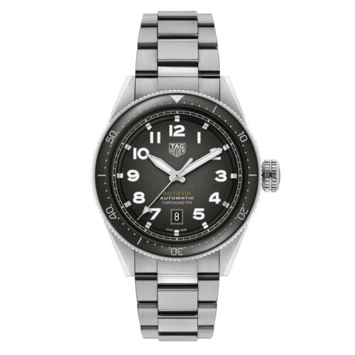 Tag Heuer Autavia Automatic Grey Dial Silver Steel Strap Watch for Men - WBE5114.EB0173 Buy Now By Tag Heuer