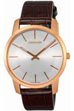 Calvin Klein City Silver Dial Brown Leather Strap Watch For Men - K2G21629 Buy Now By Calvin Klein