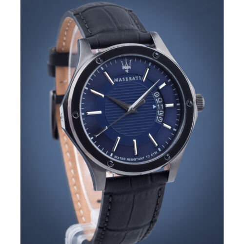 Maserati Circuito Blue Dial Black Leather Strap Watch For Men - R8851127002 Buy Now By Maserati