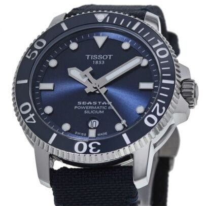 Tissot Seastar 1000 Powermatic 80 Silicium Blue Dial Blue Nylon Strap Watch For Men - T120.407.17.041.01 Buy Now By Tissot
