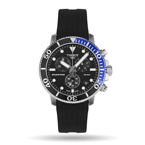 Tissot Seastar 1000 Chronograph Black Dial Black Rubber Strap Watch For Men - T120.417.17.051.02 Buy Now By Tissot