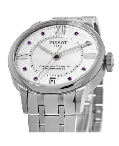 Tissot Chemin Des Tourelles Powermatic 80 Rubies Mother of Pearl Dial Silver Steel Strap Watch For Women - T099.207.11.113.00 Buy Now By Tissot