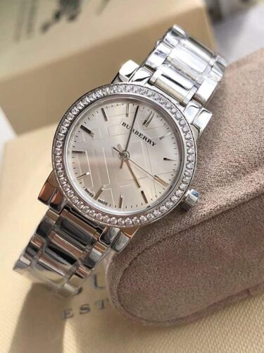 Burberry The City Diamonds Silver Dial Silver Steel Strap Watch for Women - BU9220 Buy Now By Burberry