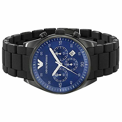 Emporio Armani Sportivo Chronograph Blue Dial Black Strap Watch For Men - AR5921 Buy Now By Emporio Armani