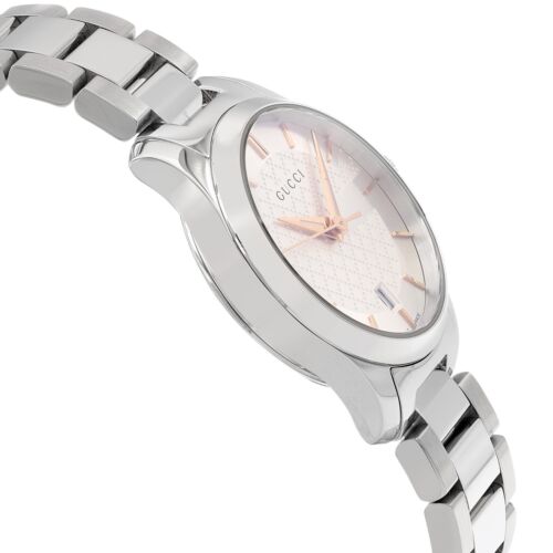 Gucci G Timeless Silver Dial Silver Steel Strap Watch For Women - YA126523 Buy Now By Gucci