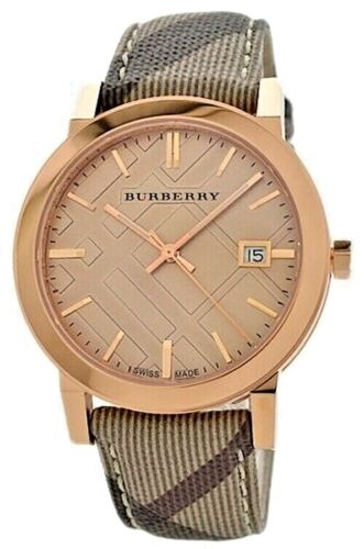 Burberry The City Rose Gold Dial Brown Leather Strap Watch for Women - BU9040 Buy Now By Burberry