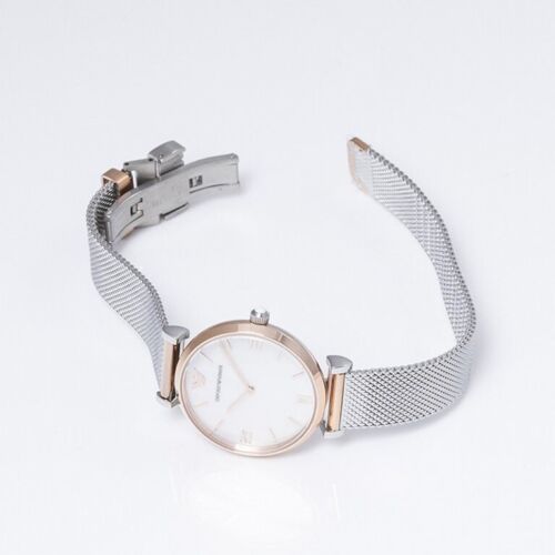 Emporio Armani Retro Mother of Pearl Dial Silver Mesh Bracelet Watch For Women - AR2067 Buy Now By Emporio Armani