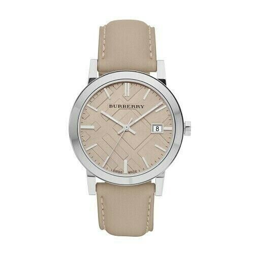 Burberry The City Silver Dial Beige Leather Strap Unisex Watch - BU9010 Buy Now By Burberry
