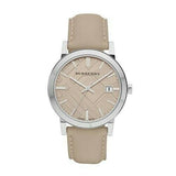 Burberry The City Silver Dial Beige Leather Strap Unisex Watch - BU9010 Buy Now By Burberry
