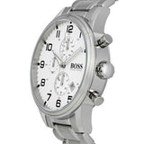 Hugo Boss Aeroliner Chronograph White Dial Silver Steel Strap Watch for Men - 1513182 Buy Now By Hugo Boss