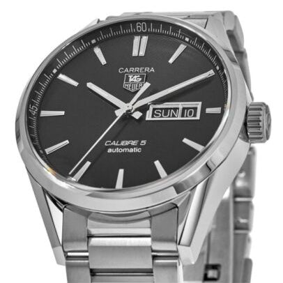 Tag Heuer Carrera Calibre 5 Automatic Black Dial Silver Steel Strap Watch for Men - WAR201A.BA0723 Buy Now By Tag Heuer