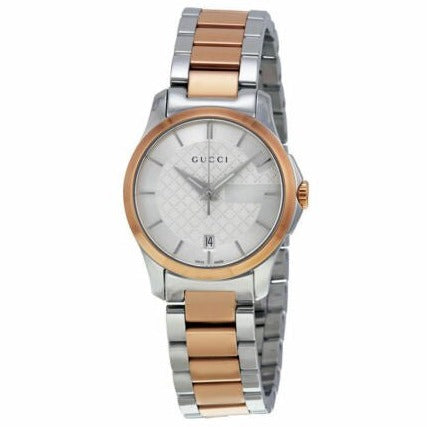Gucci G Timeless Silver Dial Two Tone Steel Strap Watch For Women - YA126528 Buy Now By Gucci