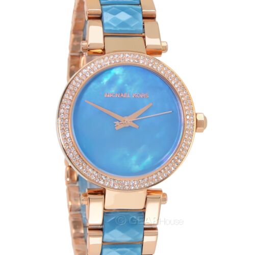 Michael Kors Parker Blue Mother of Pearl Dial Two Tone Steel Strap Watch for Women - MK6491 Buy Now By Michael Kors