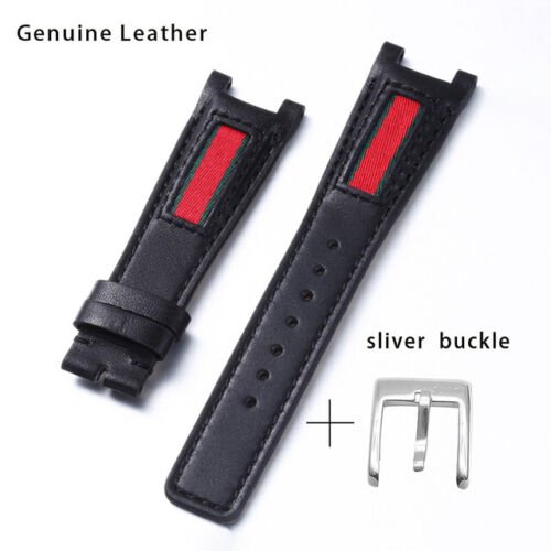 Gucci Interlocking G XL Black Dial Red & Green Leather Strap Watch For Men - YA133206 Buy Now By Gucci