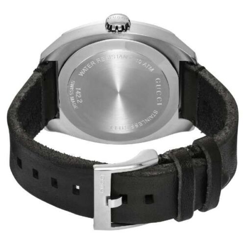 Gucci GG2570 Black Dial Black Leather 44mm Watch For Men - YA142208 Buy Now By Gucci