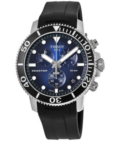 Tissot Seastar 1000 Chronograph Blue Dial Black Rubber Strap Watch For Men - T120.417.17.041.00 Buy Now By Tissot