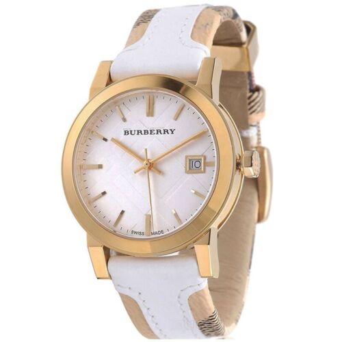 Burberry The City White Dial White Leather Strap Watch for Women - BU9110 Buy Now By Burberry