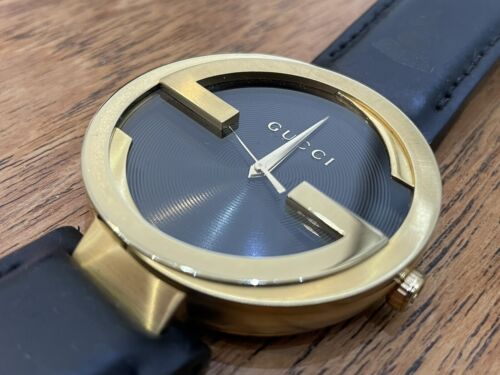 Gucci Interlocking Special Edition Grammy Black Dial Black Leather Strap Watch For Men - YA133208 Buy Now By Gucci