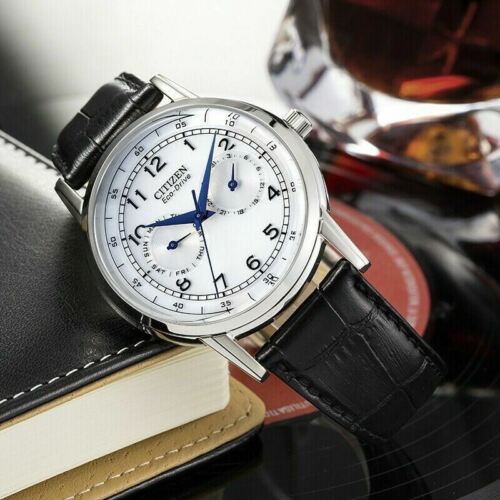 Citizen Eco Drive Silver Dial Black Leather Strap Watch For Men - AO9000-06B Buy Now By Citizen