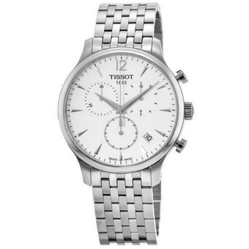 Tissot T Classic Tradition Chronograph White Dial Silver Steel Strap Watch For Men - T063.617.11.037.00 Buy Now By Tissot