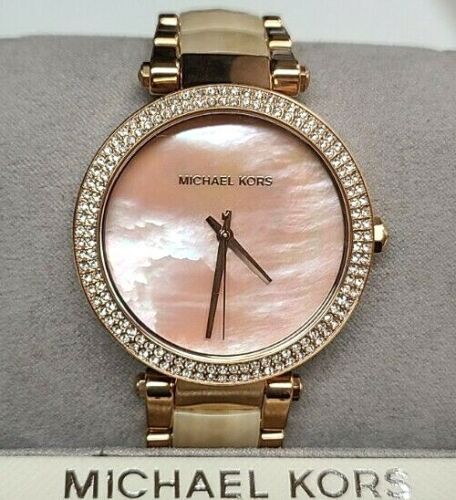 Michael Kors Parker Mother of Pearl Pink Dial Two Tone Steel Strap Watch for Women - MK6492 Buy Now By Michael Kors
