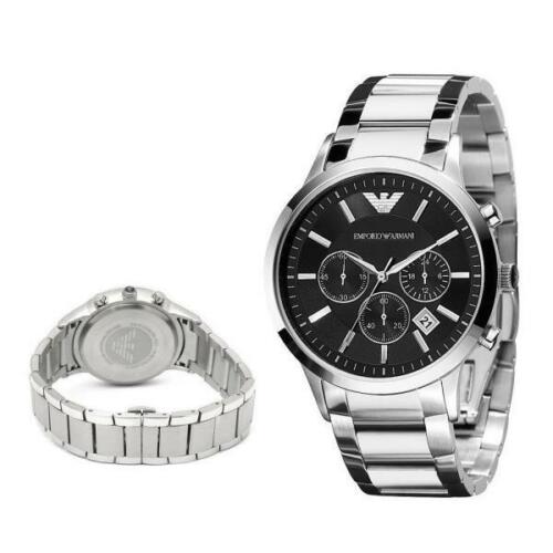 Emporio Armani Classic Chronograph Black Dial Silver Steel Strap Watch For Men - AR2434 Buy Now By Emporio Armani