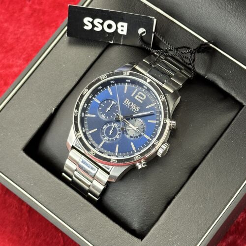 Hugo Boss Professional Chronograph Blue Dial Silver Steel Strap Watch for Men - 1513527 Buy Now By Hugo Boss