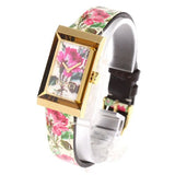 Gucci G-Frame Floral Mother of Pearl Dial White Leather Strap Watch For Women - YA147406 Buy Now By Gucci