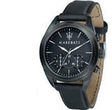 Maserati Traguardo Black Leather Strap Quartz Black Dial Watch For Men - R8871612019 Buy Now By Maserati