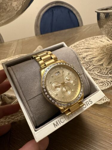 Michael Kors Brinkley Diamonds Gold Dial Gold Steel Strap Watch for Women - MK6187 Buy Now By Michael Kors