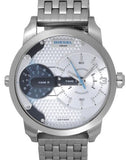Diesel Mini Daddy Dual Time Silver Dial Stainless Steel Watch For Men - DZ7305 Buy Now By Diesel