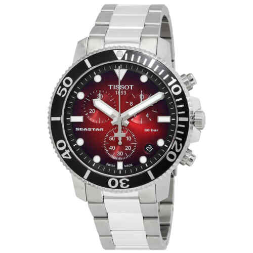 Tissot Seastar 1000 Chronograph Red Dial Silver Steel Strap Watch For Men - T120.417.11.421.00 Buy Now By Tissot