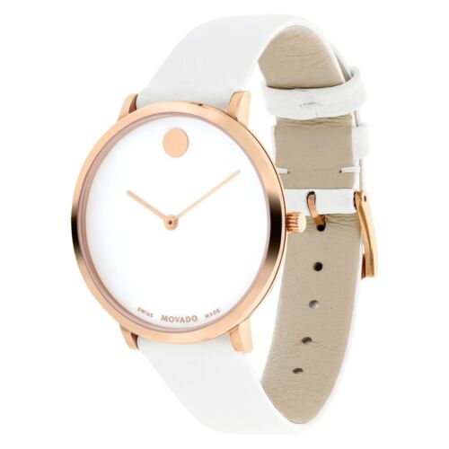 Movado Museum 70th Anniversary Special Edition White Dial White Leather Strap Watch For Women - 0607139 Buy Now By Movado
