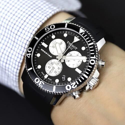 Tissot Seastar 1000 Chronograph Black Dial Black Rubber Strap Watch For Men - T120.417.17.051.00 Buy Now By Tissot