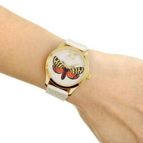 Gucci G Timeless Butterfly White Dial White Leather Strap Watch For Women - YA1264062 Buy Now By Gucci