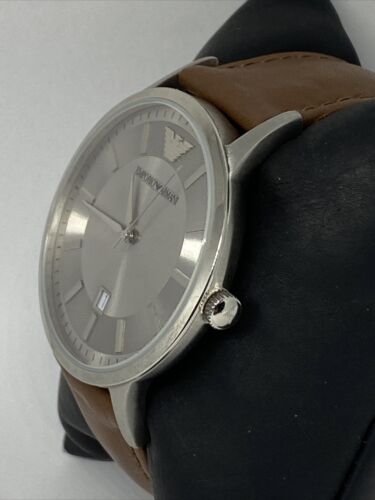 Emporio Armani Renato Silver Dial Brown Leather Strap Watch For Men - AR2463 Buy Now By Emporio Armani