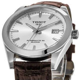 Tissot Gentleman Powermatic 80 Silicium Silver Dial Brown Leather Strap Watch For Men - T127.407.16.031.01 Buy Now By Tissot