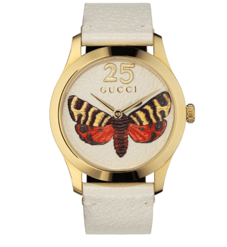 Gucci G Timeless Butterfly White Dial White Leather Strap Watch For Women - YA1264062 Buy Now By Gucci
