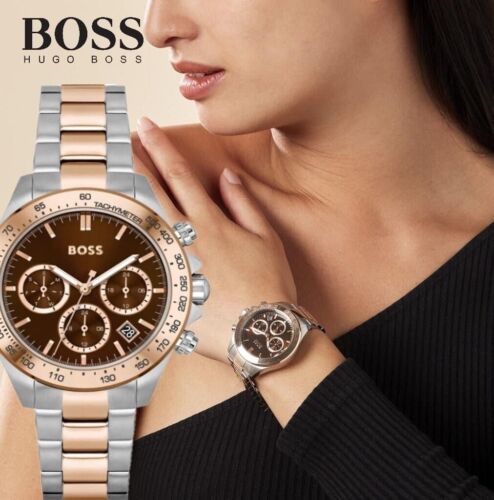 Hugo Boss Novia Brown Dial Two Tone Steel Strap Watch for Women - 1502617 Buy Now By Hugo Boss