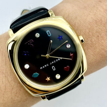 Marc Jacobs Mandy Black Dial Black Leather Strap Watch for Women - MJ1597 Buy Now By Marc Jacobs