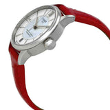 Tissot Chemin Des Tourelles Automatic Mother of Pearl White Dial Red Leather Strap Watch For Women - T099.207.16.118.00 Buy Now By Tissot