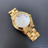 Marc Jacobs Rivera White Dial Gold Steel Strap Watch for Women - MBM3137 Buy Now By Marc Jacobs