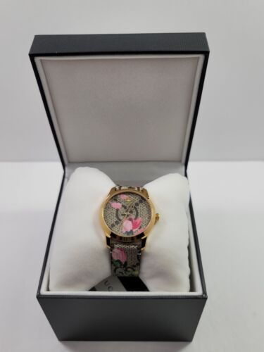 Gucci G Timeless Floral Brown Dial Brown Leather Strap Watch For Women - YA1264038 Buy Now By Gucci