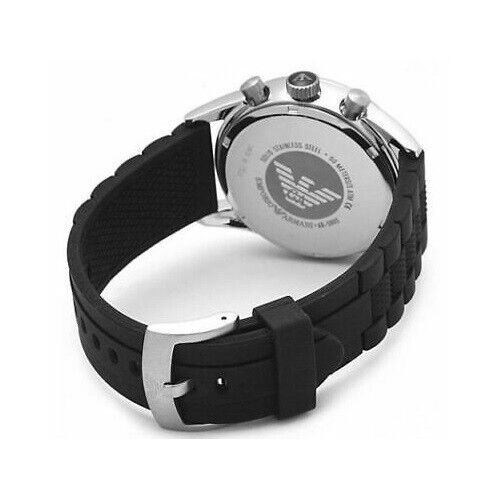 Emporio Armani Chronograph Black Dial Black Rubber Strap Watch For Men - AR5865 Buy Now By Emporio Armani