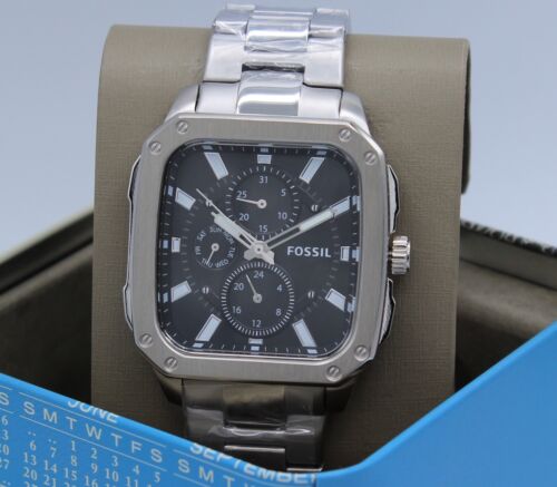 Fossil Inscription Multifunction Black Dial Silver Steel Strap Watch for Men - BQ2655 Buy Now By Fossil