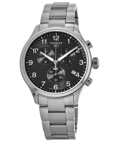 Tissot T Classic Chrono XL Black Dial Silver Steel Strap Watch For Men - T116.617.11.057.01 Buy Now By Tissot