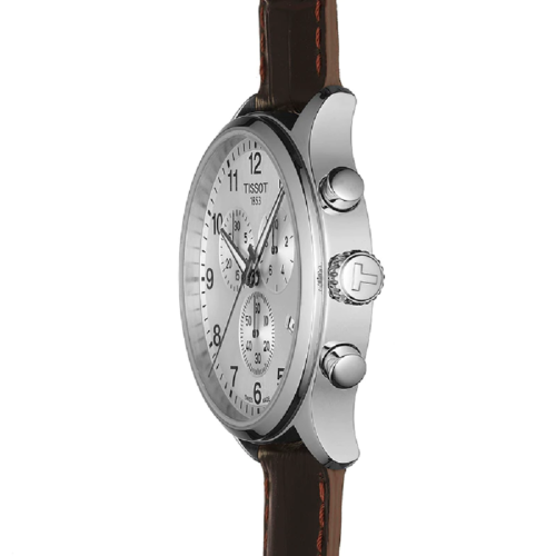 Tissot T Sport Chrono XL Classic Silver Dial Brown Leather Strap Watch For Men - T116.617.16.037.00 Buy Now By Tissot